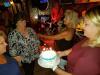 BJ’s mgr. Ali presented Mary Jane, who usually does the baking, w/ this b’day cake. Happy birthday! photo by Frank DelPiano